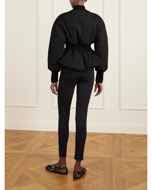 Alaïa Black Peplum Shell Bomber Jacket