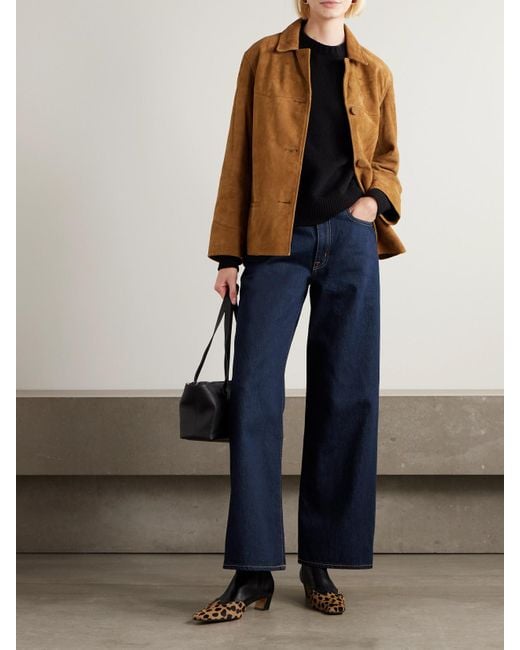 SLVRLAKE Denim Blue Selena Mid-Rise Wide-Leg Jeans