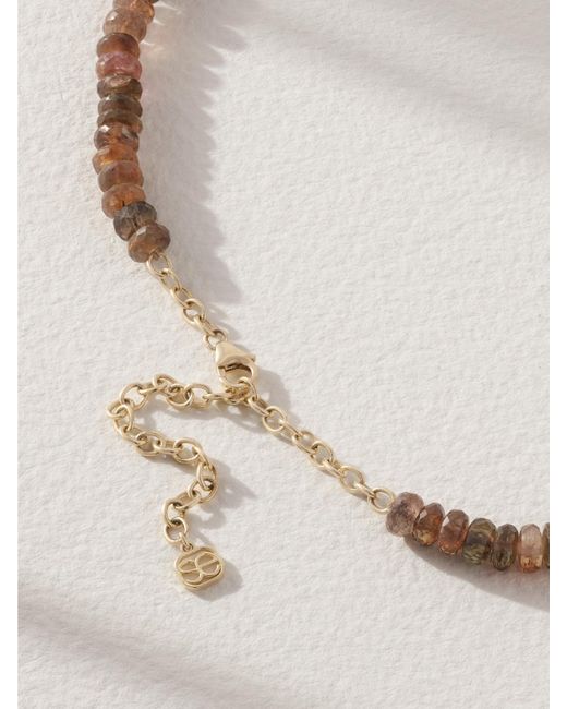 Sydney Evan Natural Kette Mit Zierperlen, Details Aus 14 Karat Und Diamanten