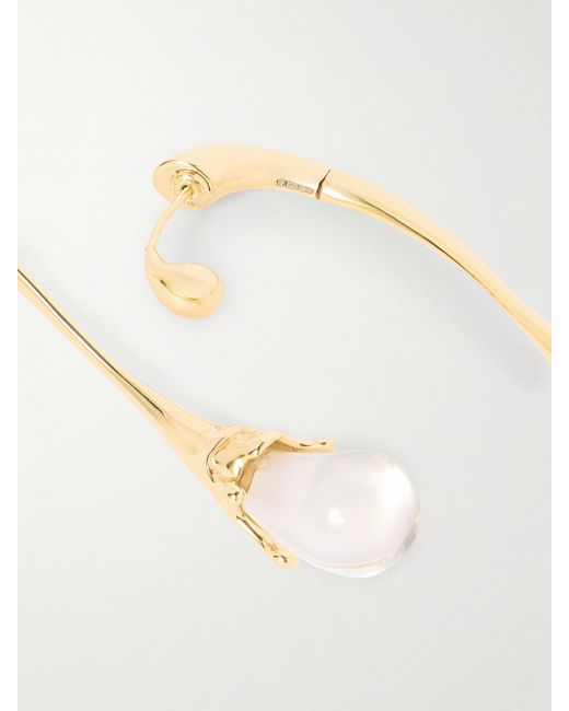 Bottega Veneta White Tone Quartz Earrings
