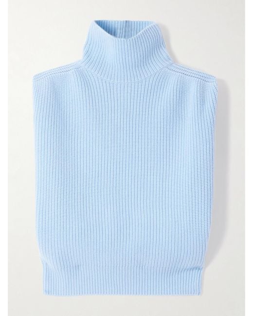 Pull Sans Manches À Col Roulé En Cachemire Côtelé Sa Su Phi en coloris Blue