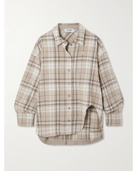 The Attico Natural Hemd Aus Kariertem Flanell Aus Einer Baumwollmischung