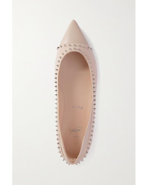 Christian Louboutin Duvettina Spiked Leather Ballet Flats in