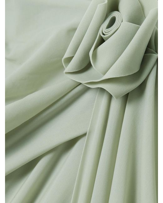 Maygel Coronel Green Abisso Appliquéd Cutout Stretch-Jersey Halterneck Maxi Dress