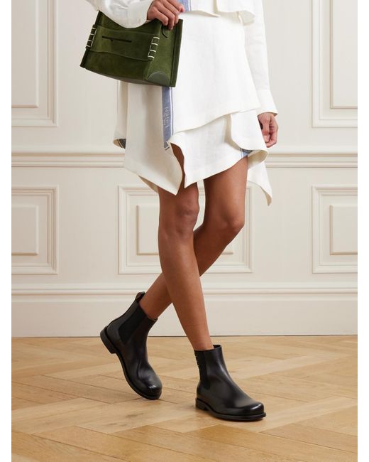 J.W. Anderson Black Loafer Whipstitched Leather Chelsea Boots