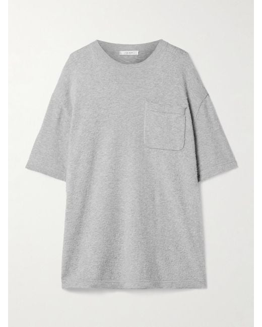 The Row Gray Kaddy Oversized-T-Shirt Aus Gebürstetem Baumwoll-Jersey