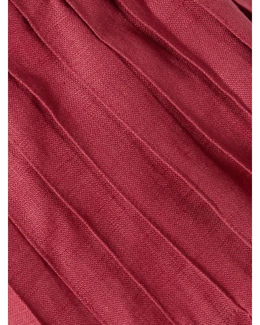 ANDRES OTALORA Red Encantadora Trägerloses Oberteil Aus Leinen Mit Falten