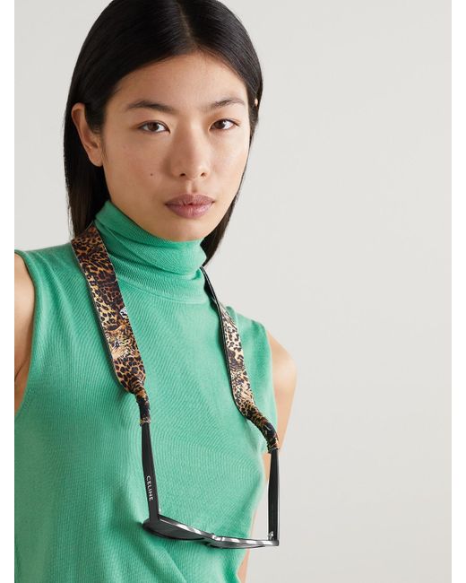 Céline Black Square-Frame Acetate Sunglasses