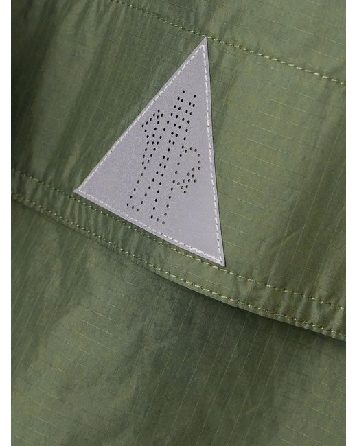 Moncler Green Nuvolau Polartec Belted Hooded Ripstop Jacket