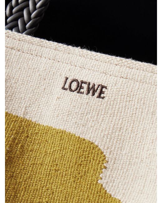 Loewe Metallic Puzzle Fold Xl Tote Aus Canvas Mit Jacquard-Muster Und Lederbesätzen