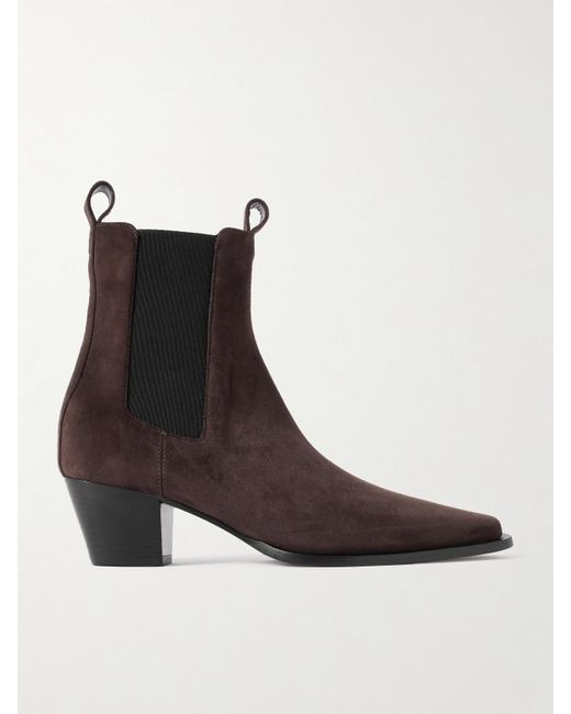 Totême Brown The City Suede Chelsea Boots