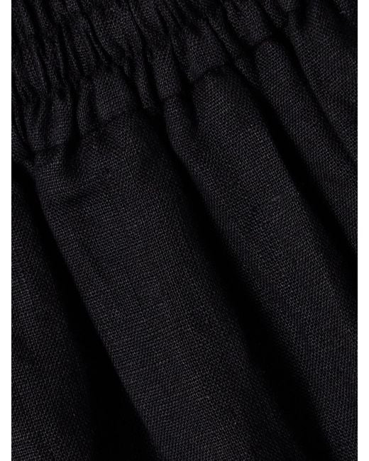 Suzie Kondi Black Shkip Shorts Aus Leinen