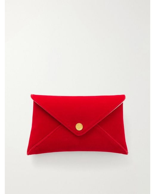 Altuzarra Red Envelope Velvet Clutch