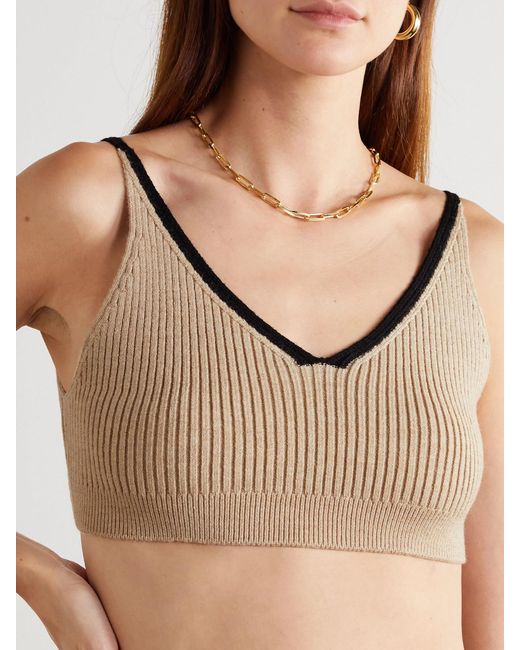 Loewe Natural Ribbed Wool Bralette