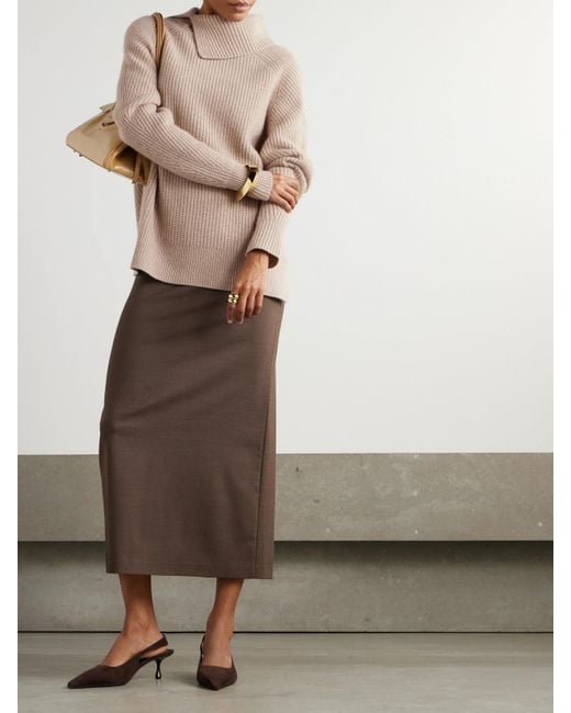 Loulou de Saison Natural Cecil Pullover Aus Geripptem Kaschmir