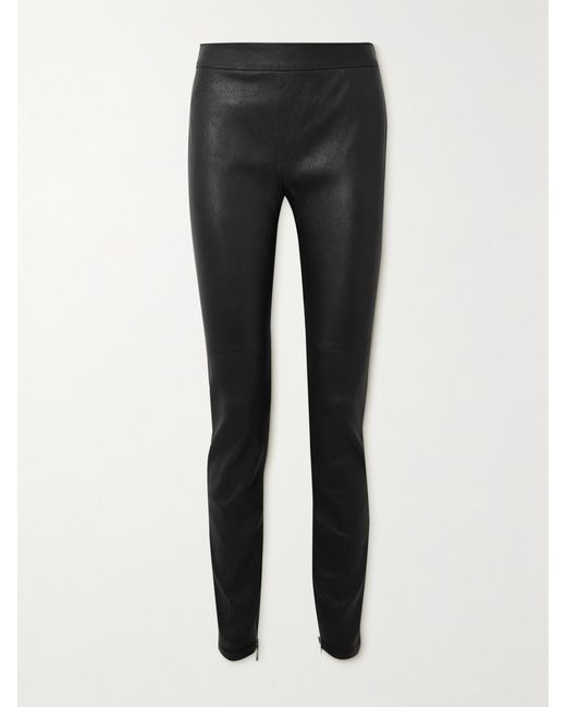 Givenchy Black Overlock Leather Leggings