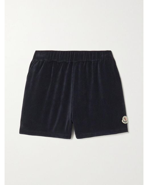 Moncler Blue Cotton-Blend Terry Shorts