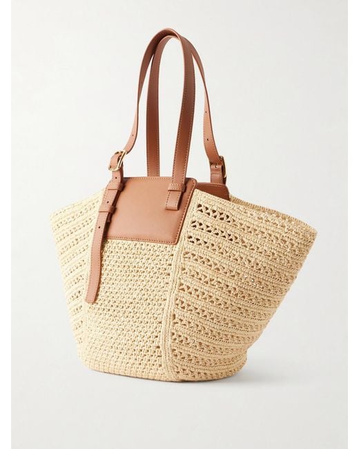 Loewe Natural Paula's Ibiza Hammock Cabas Leather-Trimmed Raffia Tote