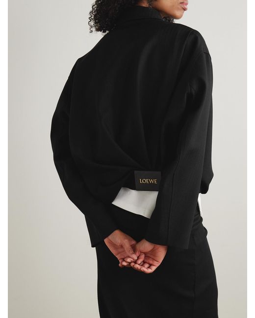 Loewe Black Herringbone Wool Jacket
