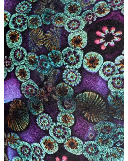 Dries Van Noten Blue Carter Printed Leather-Trimmed Velvet Tote