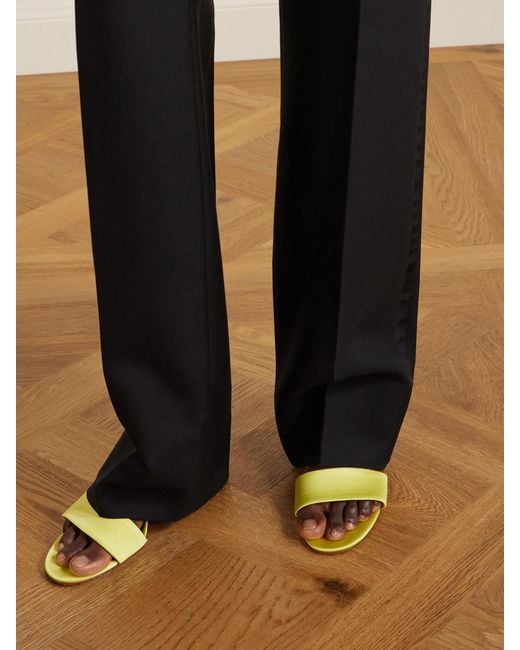 Tom Ford Yellow Satin Mules