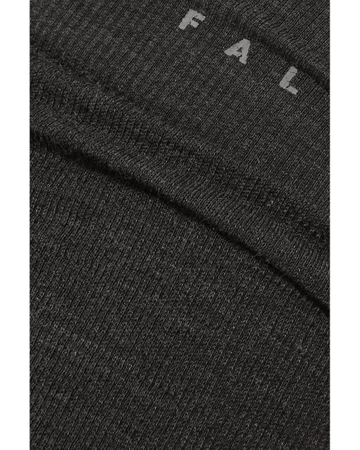 Falke Black Technical Stretch Wool-Blend Leggings
