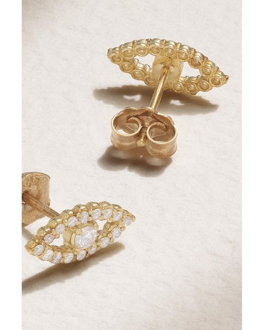 Jennifer Meyer Natural Evil Eye Mini 18-Karat Diamond Earrings