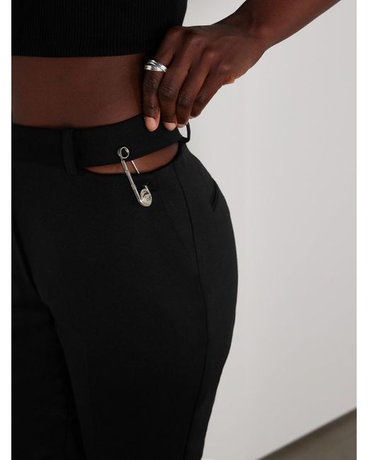 Versace Black Hose Mit Schmalem Bein Aus Einer Wollmischung Mit Cut-Out Und Verzierung