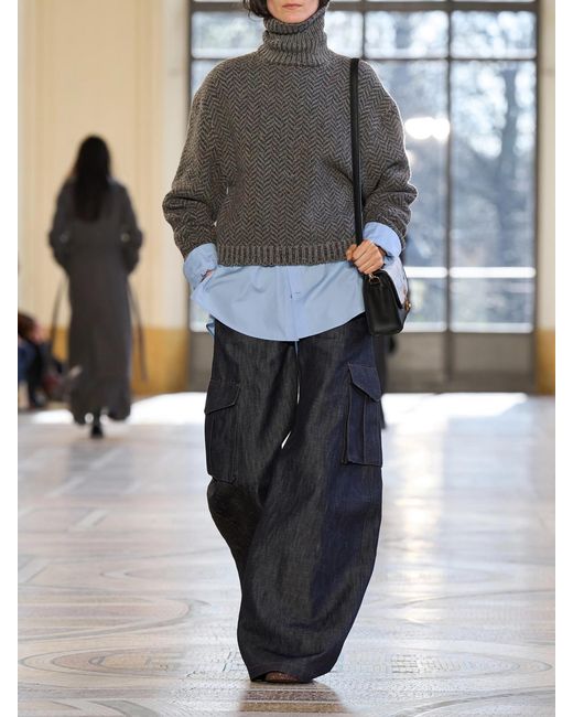 Gabriela Hearst Blue Eos Cotton And Linen-Blend Wide-Leg Pants