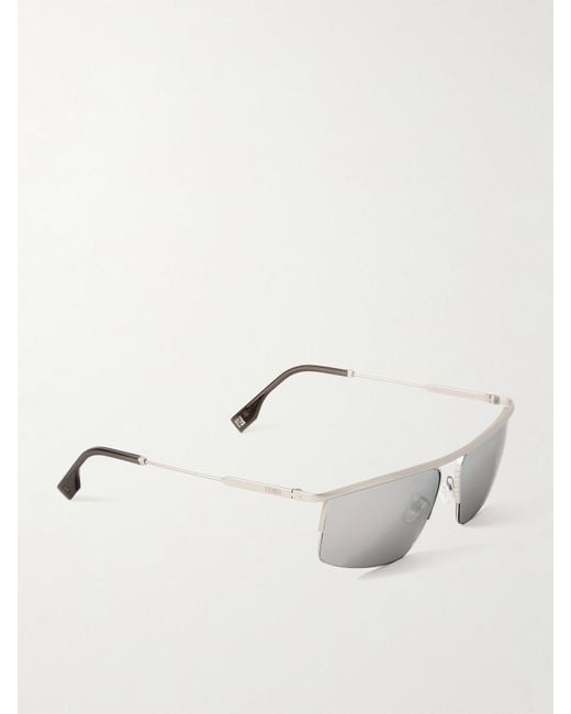 Fendi Natural Travel Silberfarbene Pilotensonnenbrille