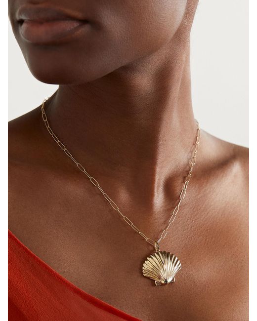 Mateo Natural Large Venus 14-Karat Necklace