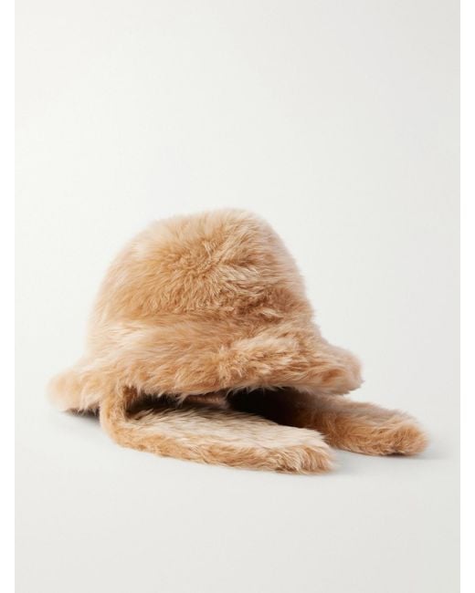Loewe Natural Loop Shearling Trapper Hat