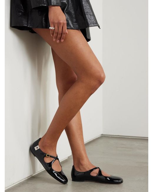 Bally Black Patent-Leather Ballet Flats