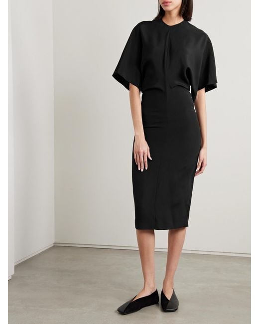 FFORME Black Ekani Silk Midi Dress