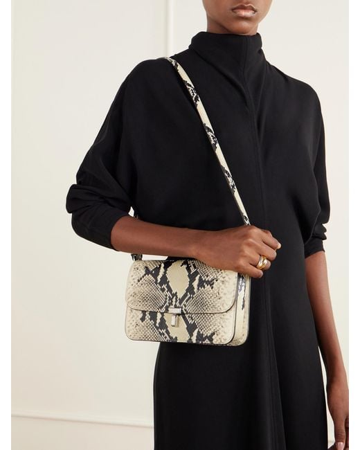 Totême  Natural T-Lock Snake-Effect Leather Shoulder Bag