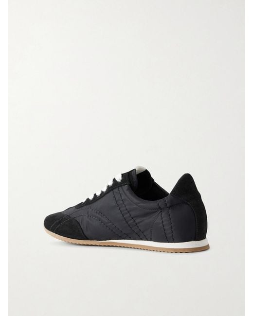 Totême Black Flex Suede-Trimmed Shell Sneakers