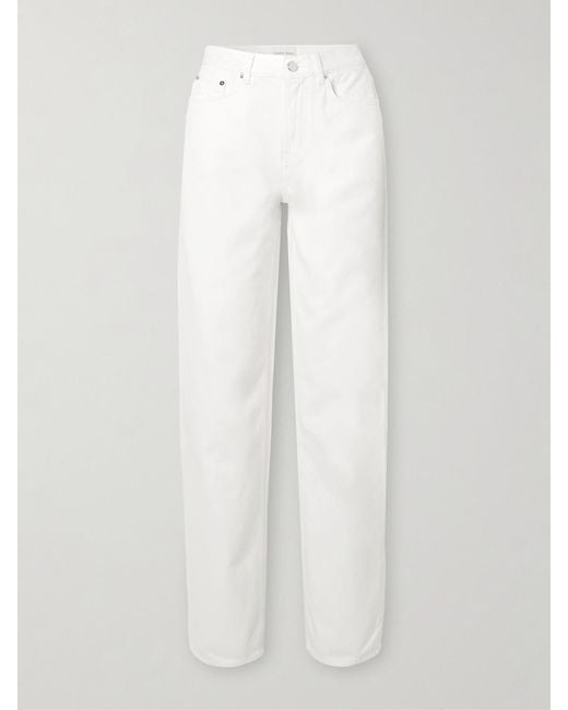 Loulou de Saison White Samur High-Rise Straight-Leg Organic Jeans