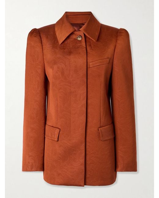 Dries Van Noten Brown Blazer Aus Crêpe Mit Prägungen