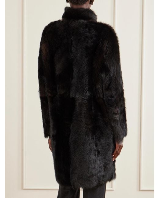 Nour Hammour Black Blaise Shearling Coat