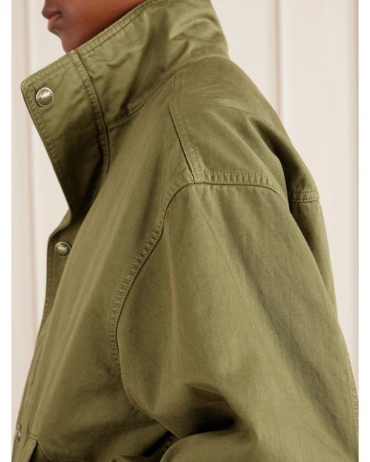 Nili Lotan Green Klaire Cotton Shell Blouson Jacket