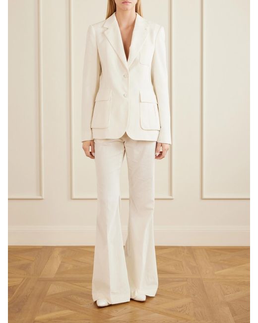 Gabriela Hearst Natural Louisa Cotton Ribbed Blazer