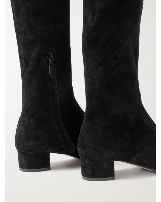 Aquazzura Black Remi 35 Suede Over-The-Knee Boots