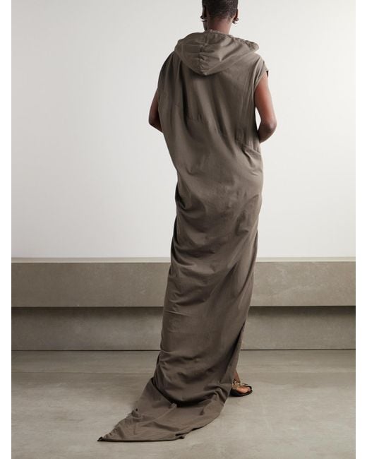 rick owens brown dress Rick Owens // Brown Long Sleeve Cowl Neck Dress  VSP Consignment