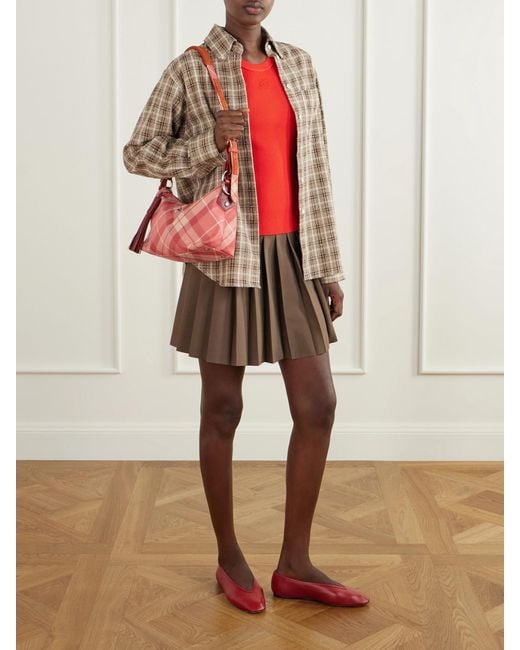 Vivienne Westwood Pink Emma Checked Wool Shoulder Bag