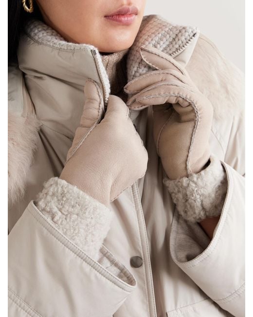 Brunello Cucinelli Natural Shearling Gloves