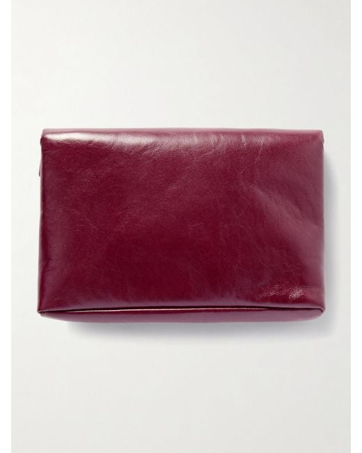 Saint Laurent Red Cassandre Große Clutch Aus Glanzleder