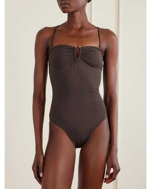 Nili Lotan Black Embellished Swimsuit
