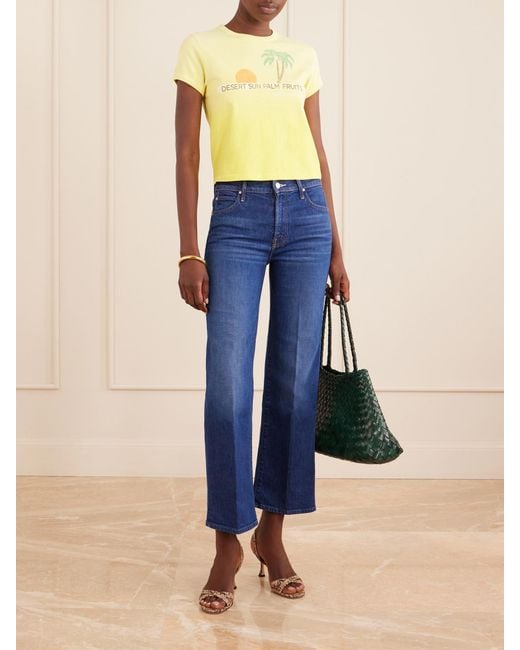 Mother Yellow The Itty Bitty Ringer Printed Cotton-Jersey T-Shirt