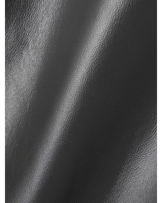 TOVE Gray Yeal Paneled Leather Straight-Leg Pants