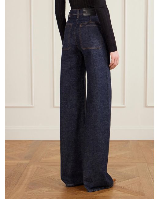 Khaite Blue Delmonico High-Rise Wide-Leg Jeans